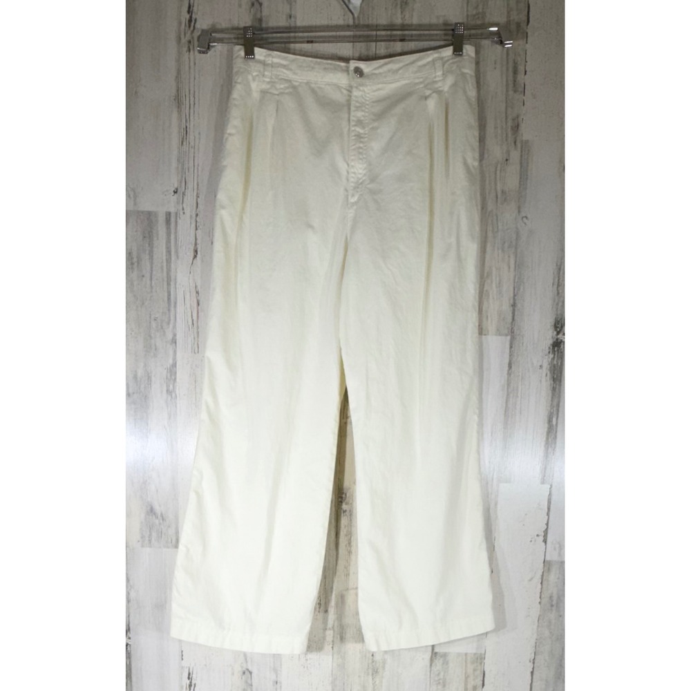 Frame Pleated Denim Chino Pants 30 (fits 32x29.5) Ecru‎ High Rise Wide Leg READ